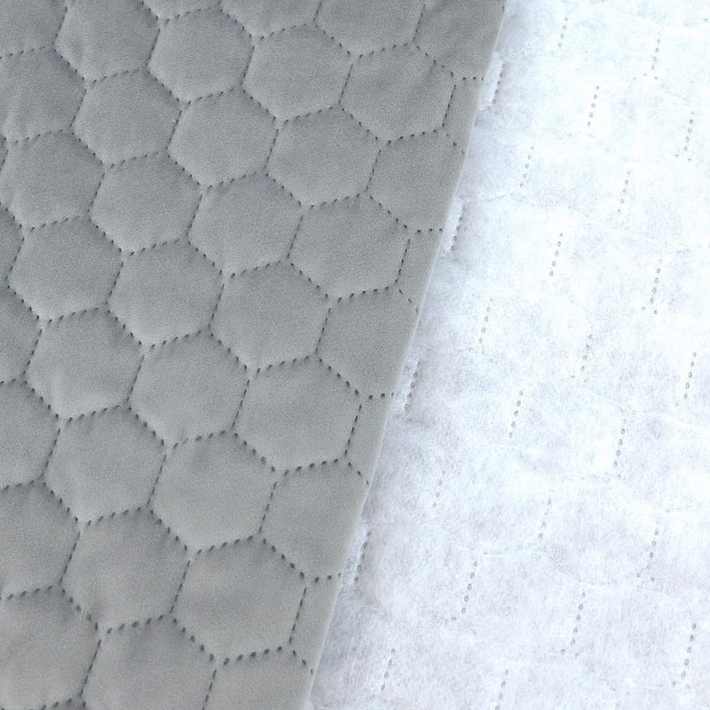 Honeycomb Quilted Dark Grey Velvet