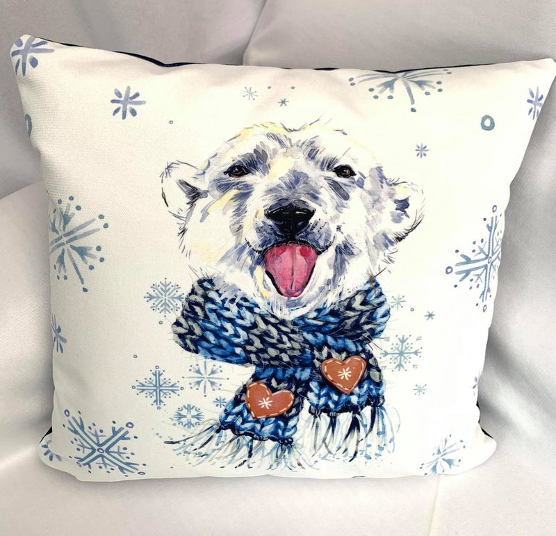 polar bear winter decorative sofa cushion