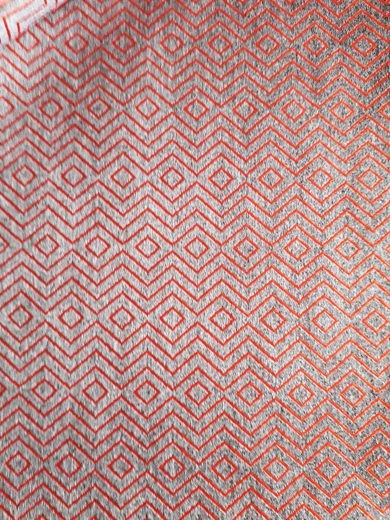 orange zig zag geometric fabric