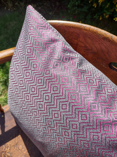 Luxury Embroidered Fuschia Outdoor Fabric - MagnoliaFabric