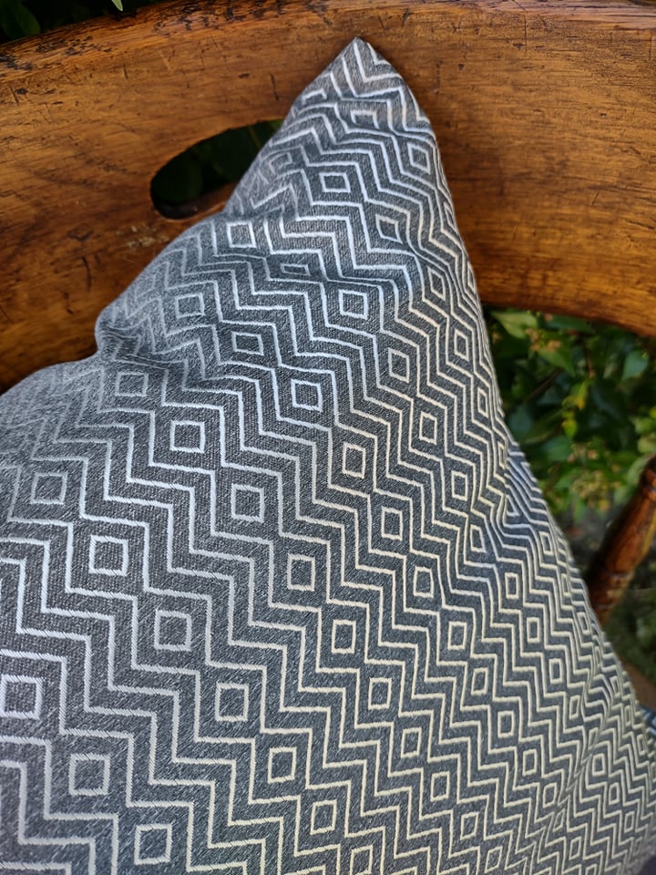 Luxury Embroidered Geometric Grey Fabric - MagnoliaFabric