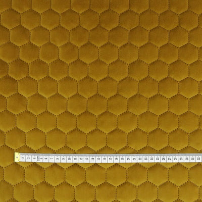 honeycomb yellow upholstery velvet fabric