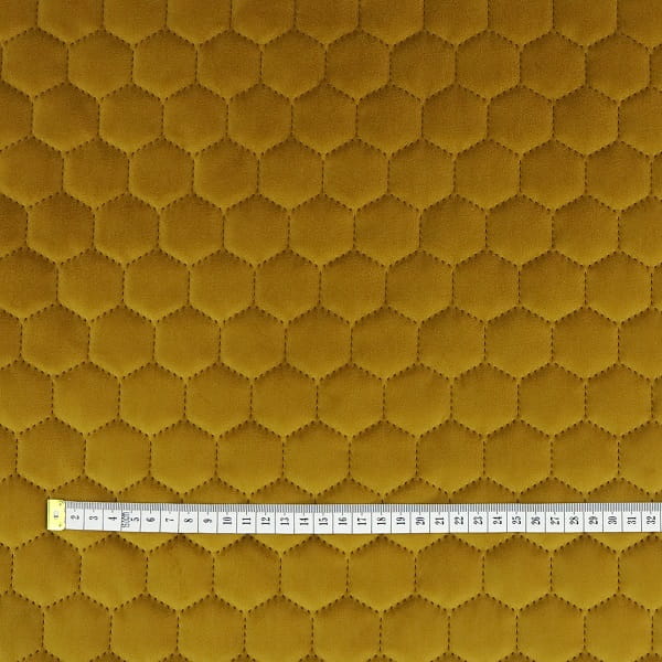 honeycomb yellow upholstery velvet fabric