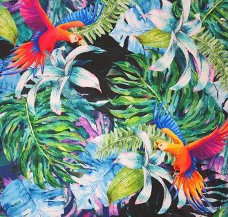 tropical jungle cockatoo parrots outdoor fabric