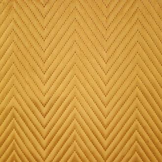 zig zag yellow quilted velvet fabric for home decor