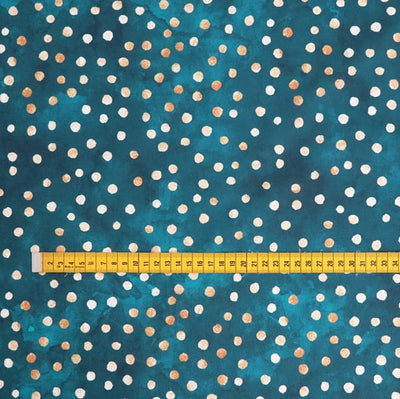 blue teal dotted waterproof fabric