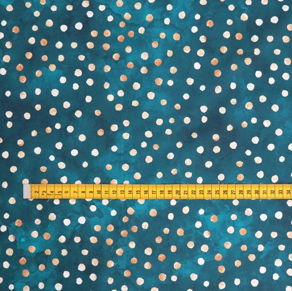 blue teal dotted waterproof fabric