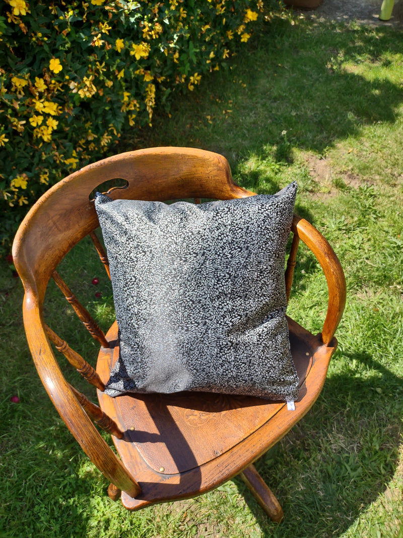 elegant silver metalic thread luxury garden cushion