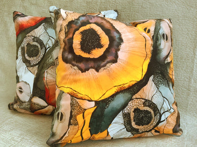 Yellow Poppies Velvet Cushion Cover 45x45cm+ - MagnoliaFabric