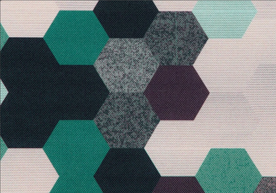 teal purple geometric honeycomb upholstery fabric