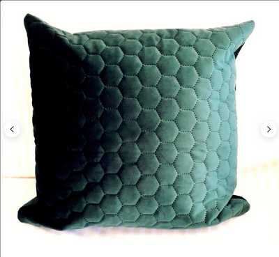 green quilted decorative pillowcase