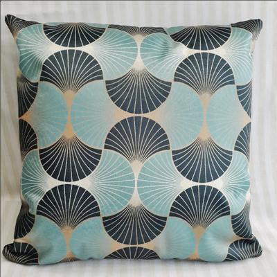 Blue Art Deco Decorative Cushion 40x40cm+ - MagnoliaFabric