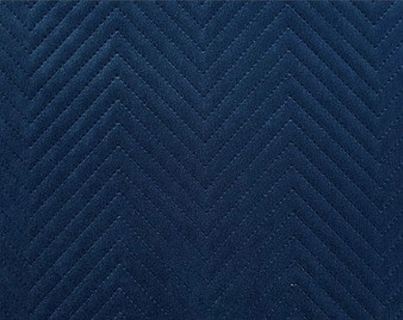 zig zag quilted navy soft furnishing velvet