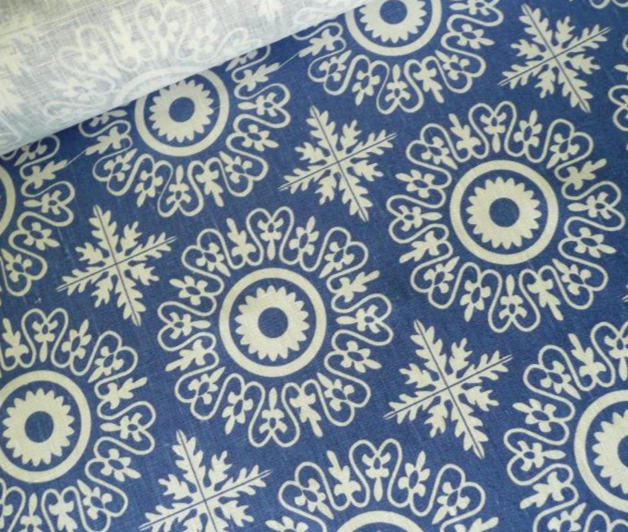 Blue Mosaic Cotton - MagnoliaFabric