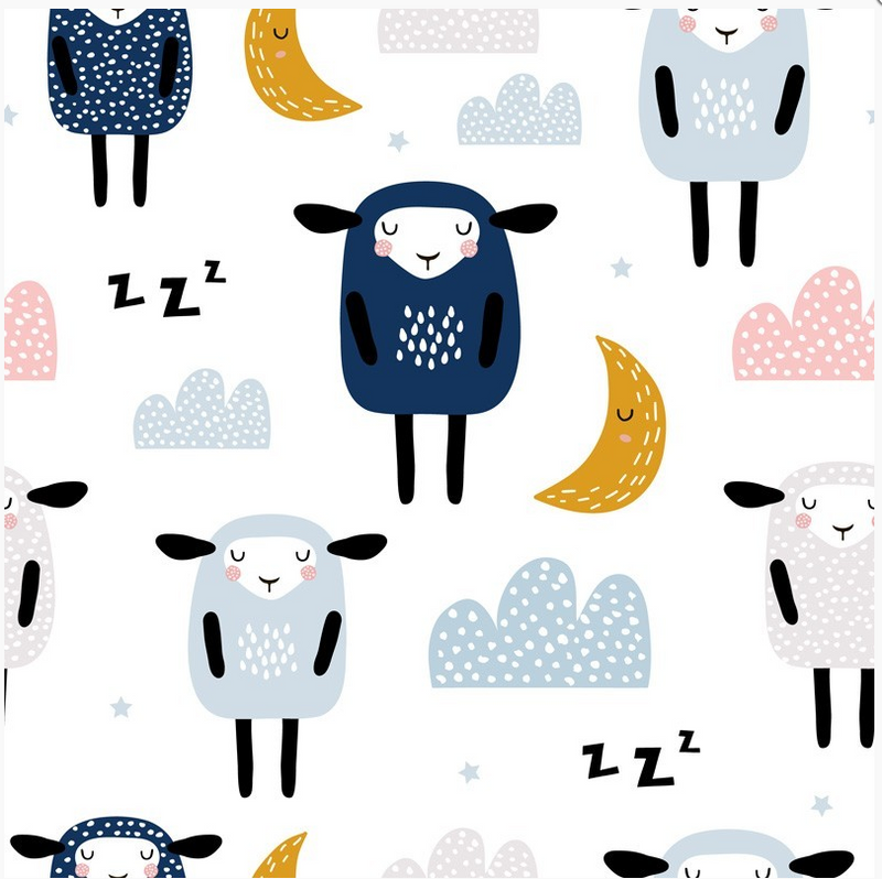 Sleepy Sheeps Dots Cotton - MagnoliaFabric