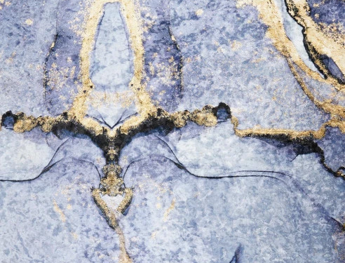 Blue Marble Lava Stone Crushed Velvet - MagnoliaFabric