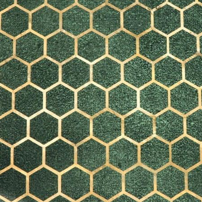 green honeycomb velvet fabric