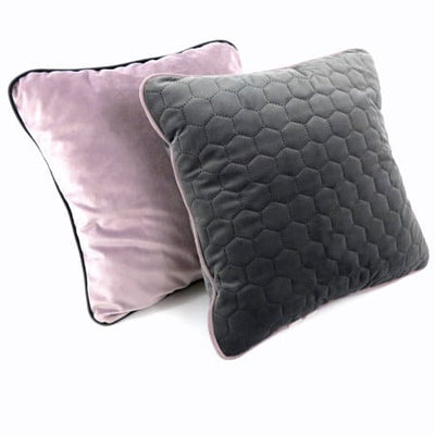 grey quilted velvet decorative pillowcase