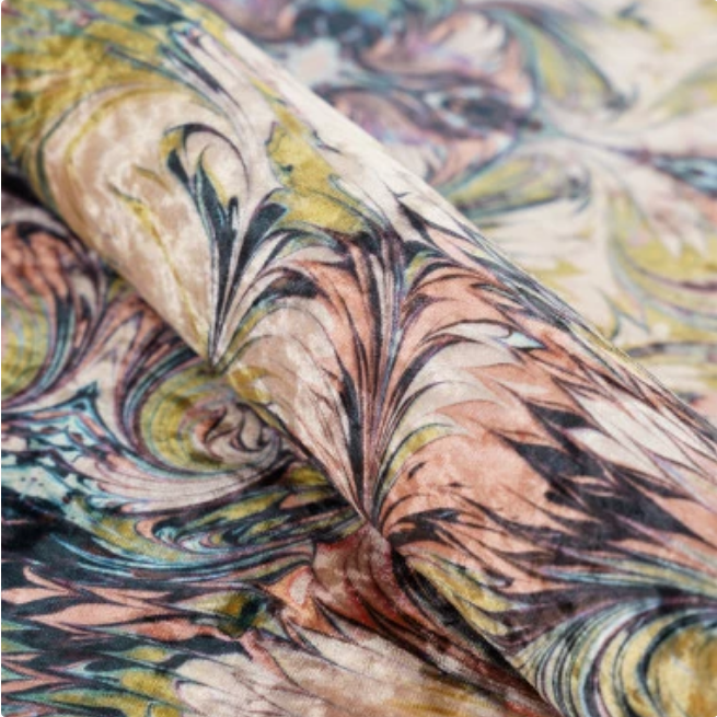 Pink Kaleidoscope Crushed Velvet - MagnoliaFabric