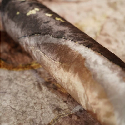 Beige Brown Gold Marble Lava Stone Crushed Velvet - MagnoliaFabric