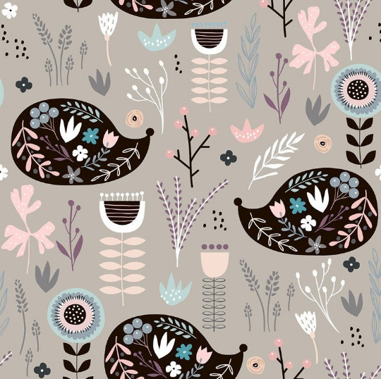 Hedgehog Folk Cotton - MagnoliaFabric