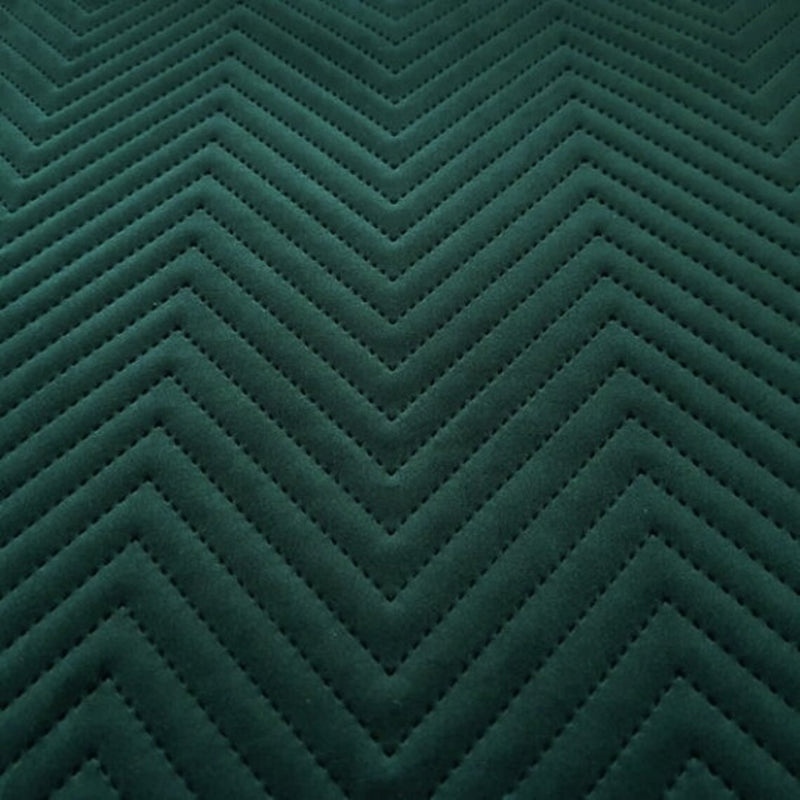 zigzag quilted bottle green furnishing velvet fabric