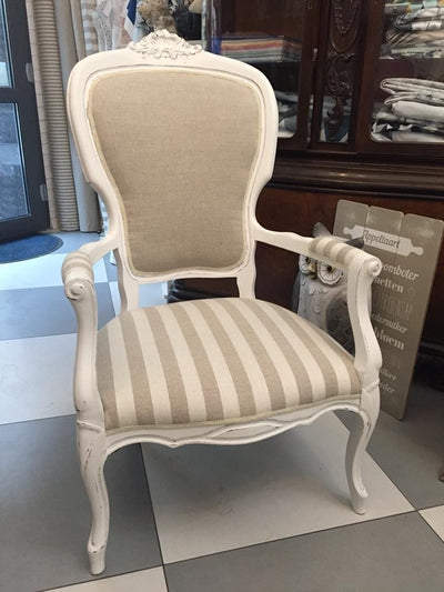 natural linen upholstered chair