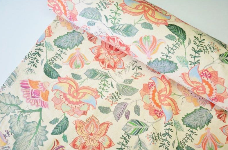 linen floral upholstery cotton fabric