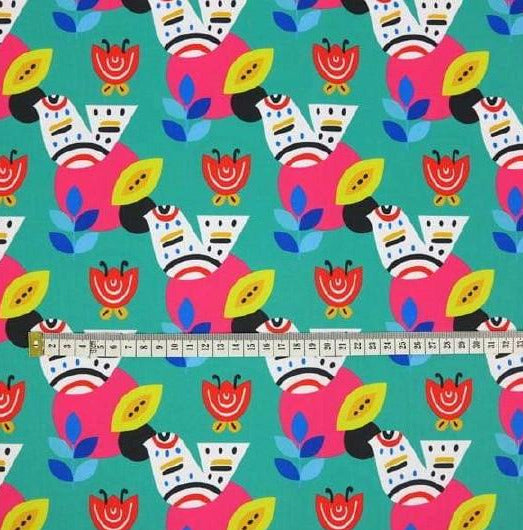 ethnic folk bird mexican outdoor fabric