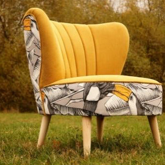 mstard yellow velvet chair