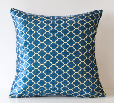 Navy Moroccan Trellis Decorative Cushion 40x40cm+ - MagnoliaFabric