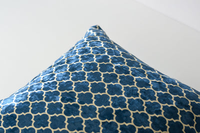 Navy Moroccan Trellis Decorative Cushion 40x40cm+ - MagnoliaFabric