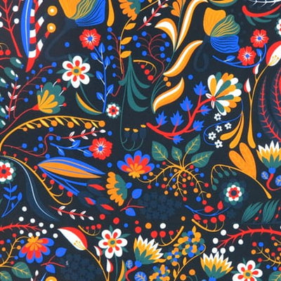 folk flowers waterproof outdoor fabric