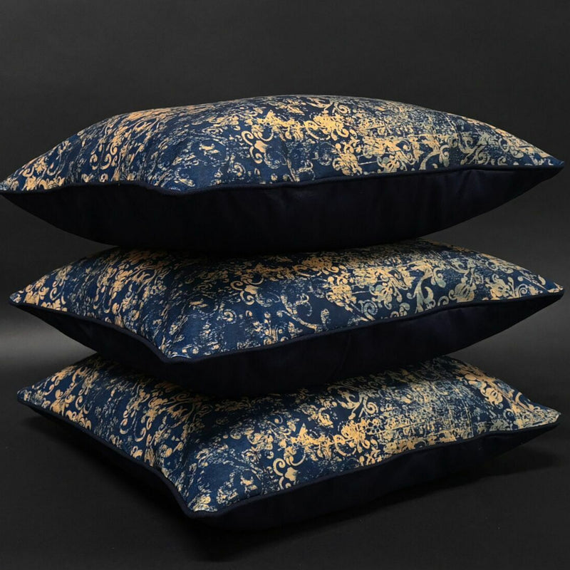 navy blue velvet luxury bedroo pillowcase