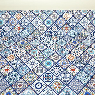 Blue Portugal Tiles - MagnoliaFabric