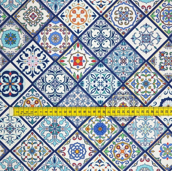 Blue Portugal Tiles - MagnoliaFabric