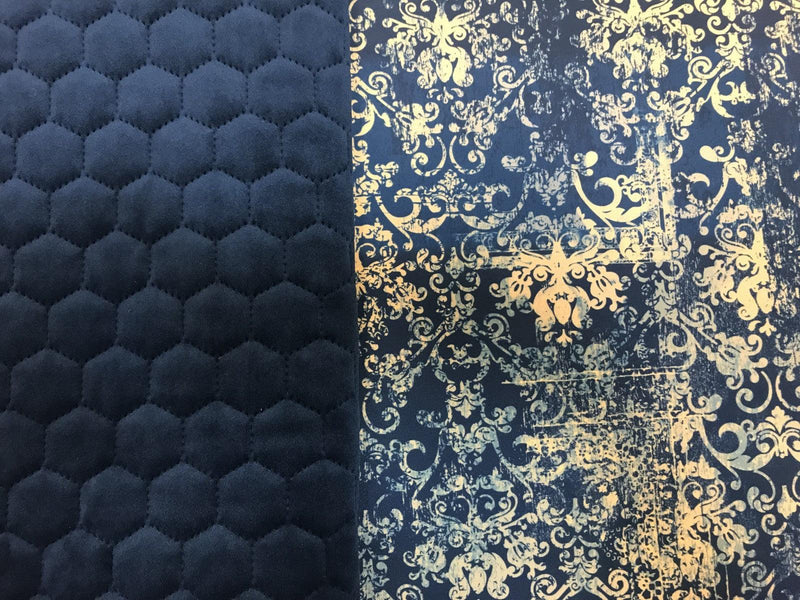 navy luxury velvet fabric for upholstery and soft furnishing