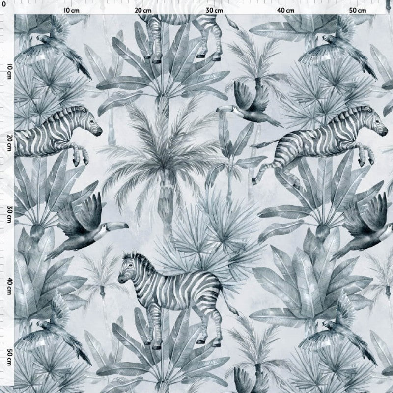 Silver Jungle Cotton - MagnoliaFabric