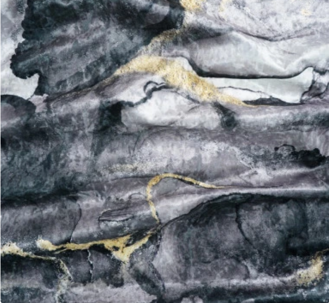 Charcoal Marble Lava Stone Crushed Velvet - MagnoliaFabric