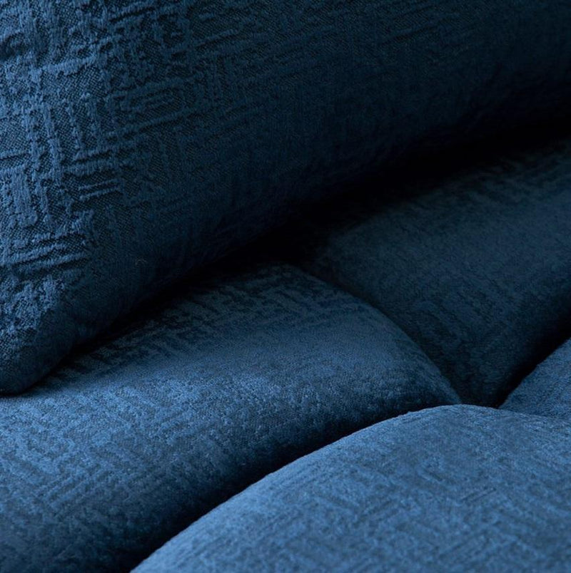 textured navy velvet sofa